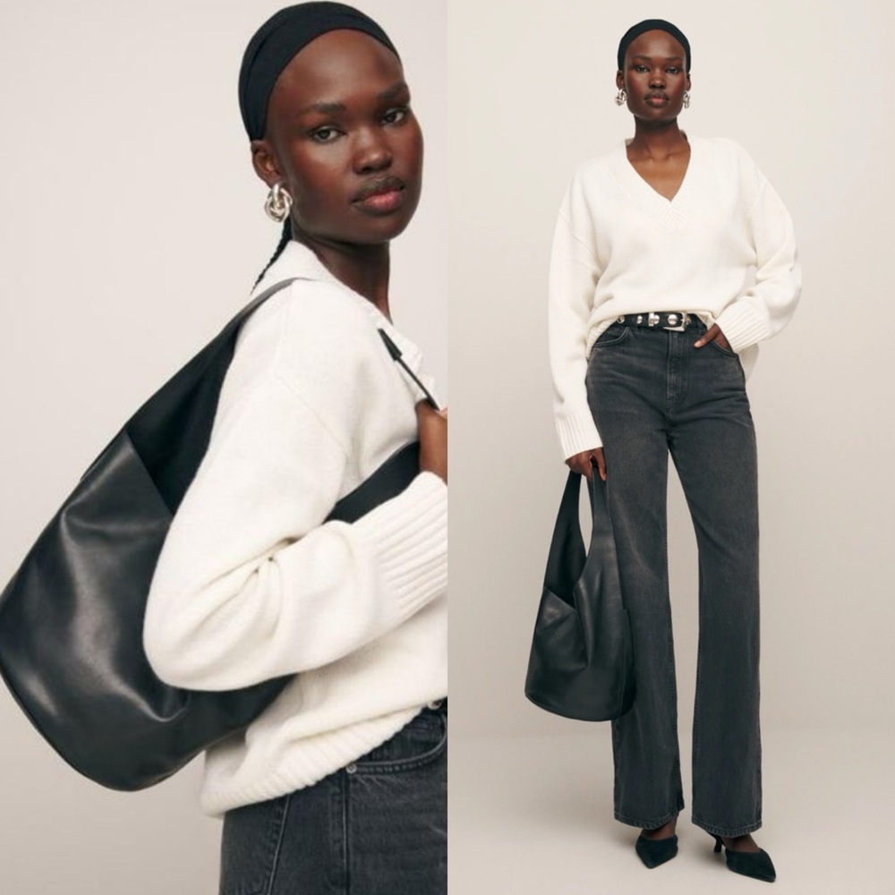 Reformation Black Leather Bag